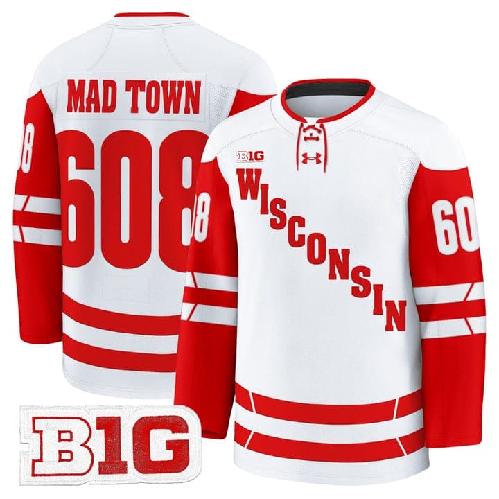 Mad Town Jersey #608 Wisconsin Badgers 2025-26 Premium Stitched - Image 2