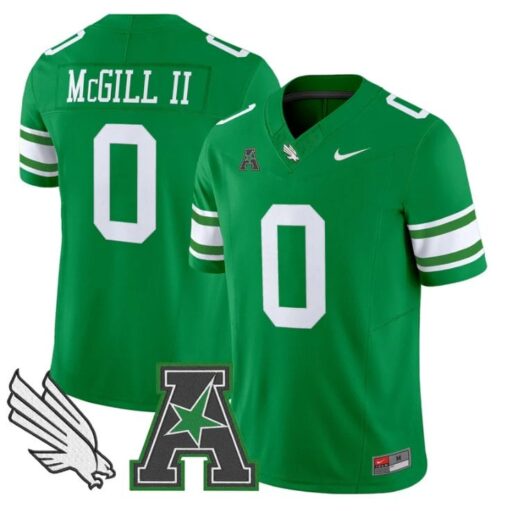 Makenzie McGill II Jersey #0 North Texas Mean Green 2025 Stitched Green
