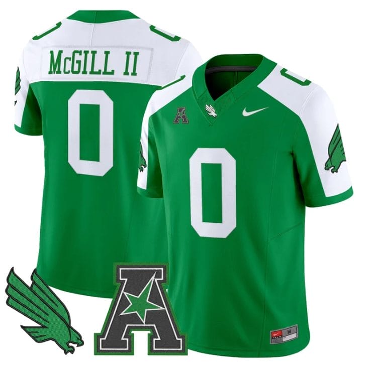Makenzie McGill II Jersey #0 North Texas Mean Green 2025 Stitched Green Alter