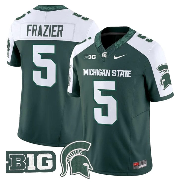 Makhi Frazier Jersey #5 Michigan State Spartans 2025 Vapor Stitched Green Alter