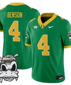 Malik Benson Jersey 4 Oregon Ducks 2025 Mummy Duck Vapor Stitched Green