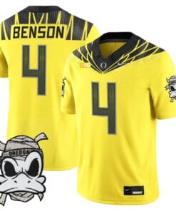 Malik Benson Jersey 4 Oregon Ducks 2025 Mummy Duck Vapor Stitched Yellow