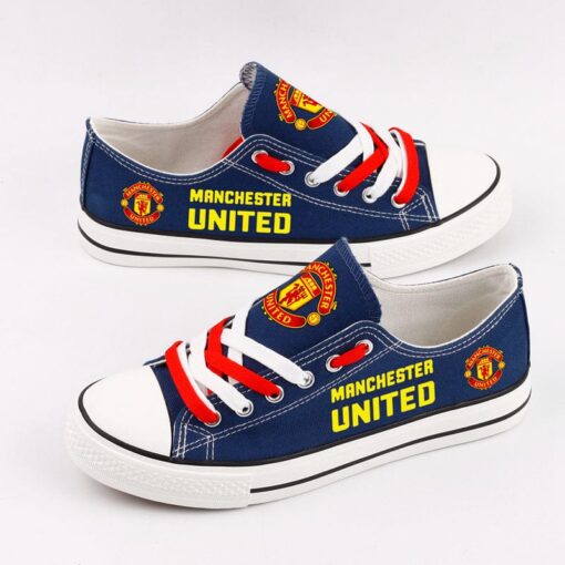Manchester United Low Top Canvas Sport Sneakers Shoes For Men Women Fans - Image 3