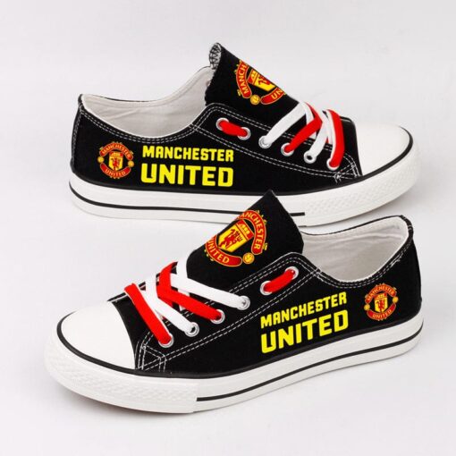 Manchester United Low Top Canvas Sport Sneakers Shoes For Men Women Fans