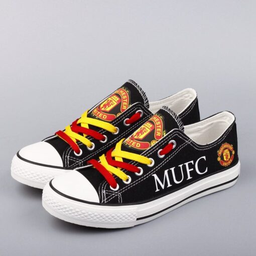 Manchester United Low Top Canvas Sport Sneakers Shoes For Men Women Fans - Image 2