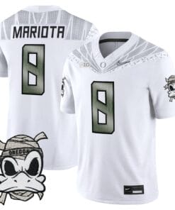 Marcus Mariota Jersey 8 Oregon Ducks 2025 Mummy Duck Vapor Stitched White