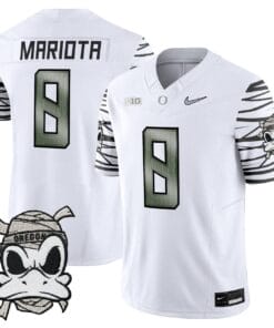 Marcus Mariota Jersey 8 Oregon Ducks 2025 Mummy Duck Vapor Stitched White Limited