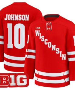 Mark Johnson Jersey #10 Wisconsin Badgers 2025-26 Premium Stitched