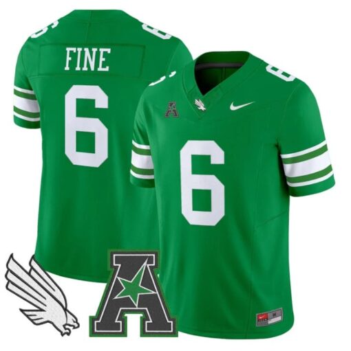 Mason Fine Jersey #6 North Texas Mean Green 2025 Vapor Stitched Green