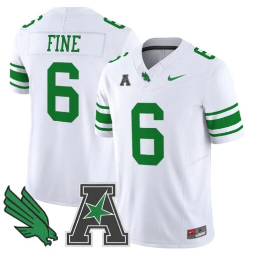 Mason Fine Jersey #6 North Texas Mean Green 2025 Vapor Stitched White