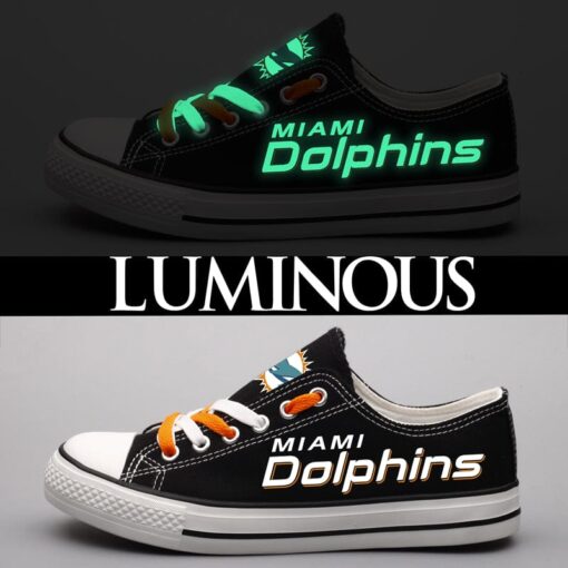 Miami Dolphins Low Top Canvas Sport Sneakers Shoes For Men Women Fans - Image 4