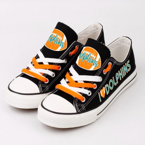 Miami Dolphins Low Top Canvas Sport Sneakers Shoes For Men Women Fans - Image 6