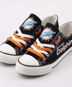 Miami Dolphins Limited Print NFL Students Low Top Canvas Shoes Sport Sneakers 3