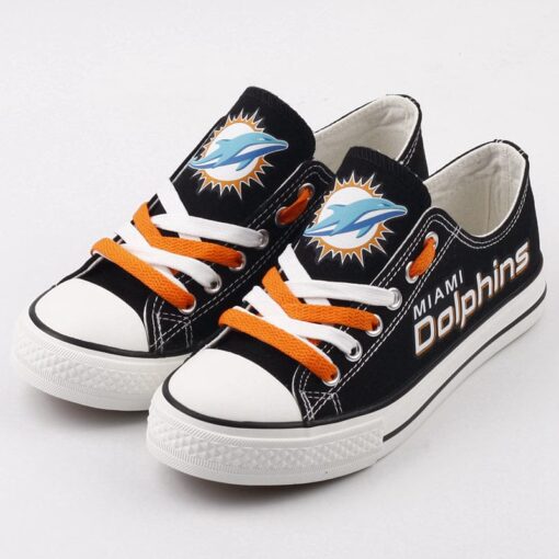 Miami Dolphins Low Top Canvas Sport Sneakers Shoes For Men Women Fans - Image 2