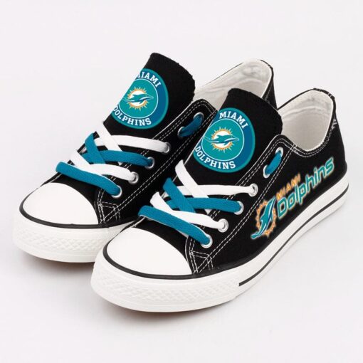 Miami Dolphins Low Top Canvas Sport Sneakers Shoes For Men Women Fans - Image 4