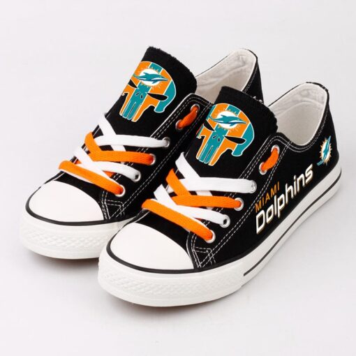 Miami Dolphins Low Top Canvas Sport Sneakers Shoes For Men Women Fans - Image 5