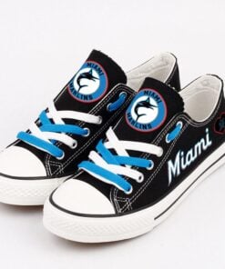 Miami Marlins Limited Print MLB Students Low Top Canvas Shoes Sport Sneakers 3
