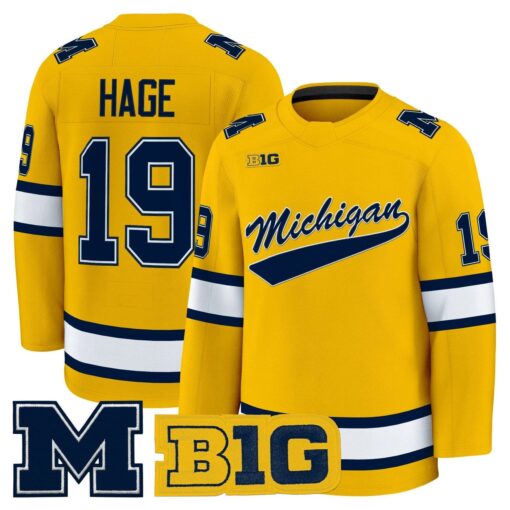 Michael Hage Jersey #19 Michigan Wolverines 2025-26 Premium All Stitched