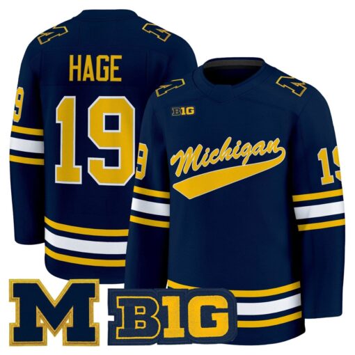 Michael Hage Jersey #19 Michigan Wolverines 2025-26 Premium All Stitched - Image 2