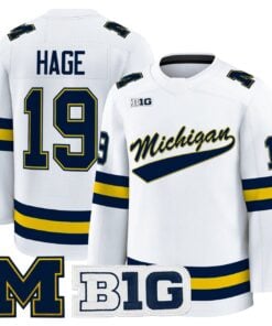 Michael Hage Jersey 19 Michigan Wolverines 2025 26 Premium Stitched White