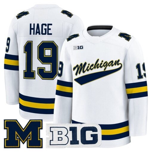 Michael Hage Jersey #19 Michigan Wolverines 2025-26 Premium All Stitched - Image 3