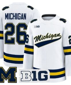 Michigan Jersey 26 Michigan Wolverines 2025 26 Premium Stitched White