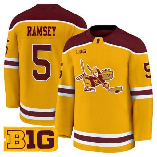 Mike Ramsey Jersey #5  Minnesota Golden Gophers 2025-26 Premium Stitched
