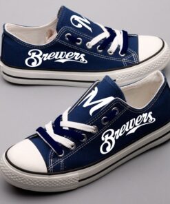 Milwaukee Brewers Limited Print MLB Students Low Top Canvas Shoes Sport Sneakers 2 e50bdf01 a427 4222 b439 29dc20bbd67d