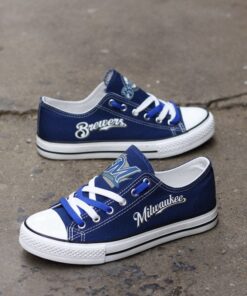 Alternative view of Milwaukee Brewers Limited Print Low Top Canvas Shoes Sport Sneakers For Men Women Fans