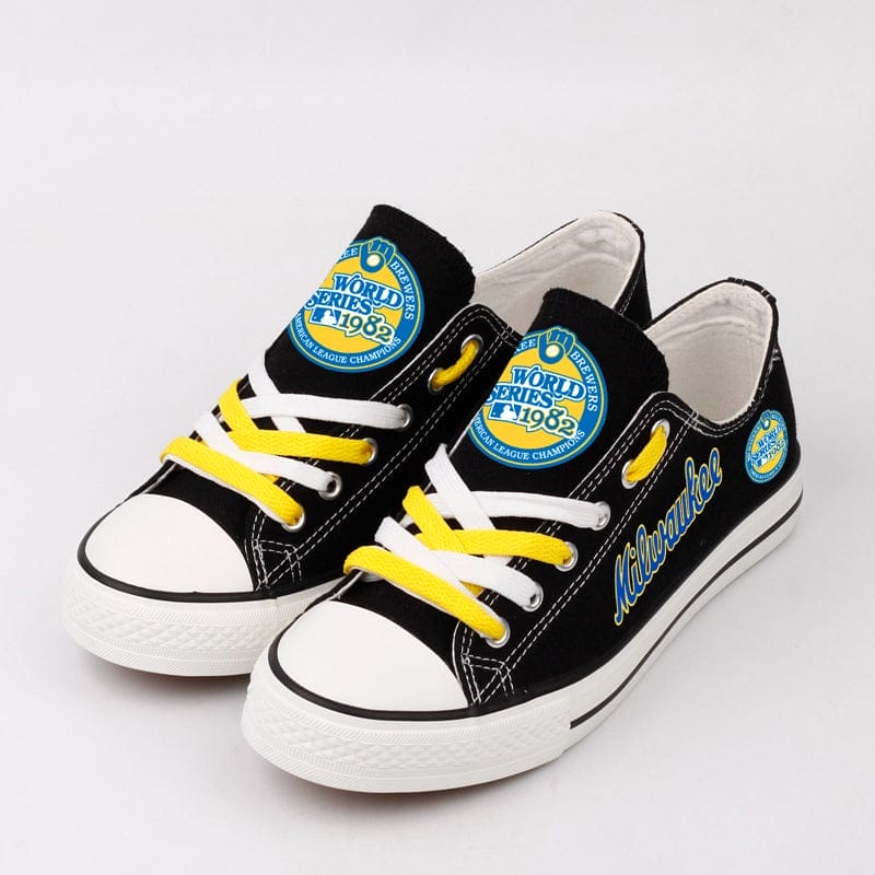 Milwaukee Brewers Limited Print Low Top Canvas Shoes Sport Sneakers For Men Women Fans - Image 3