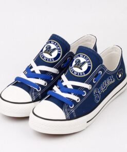 Milwaukee Brewers Limited Print MLB Students Low Top Canvas Shoes Sport Sneakers 5