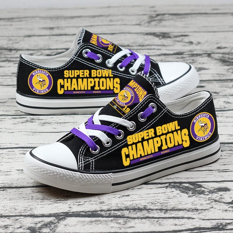 Minnesota Vikings Low Top Canvas Sport Sneakers Shoes For Men Women Fans - Image 4