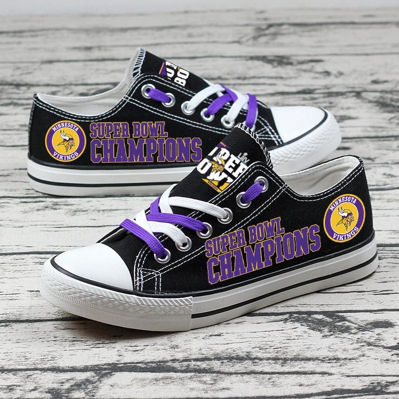 Minnesota Vikings Low Top Canvas Sport Sneakers Shoes For Men Women Fans