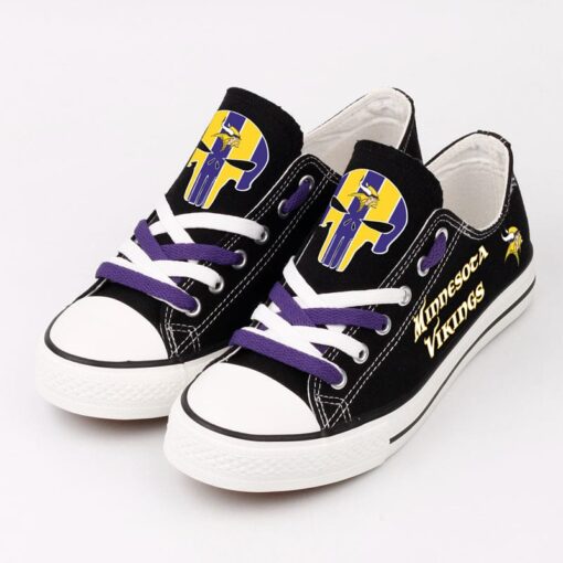 Minnesota Vikings Low Top Canvas Sport Sneakers Shoes For Men Women Fans - Image 4