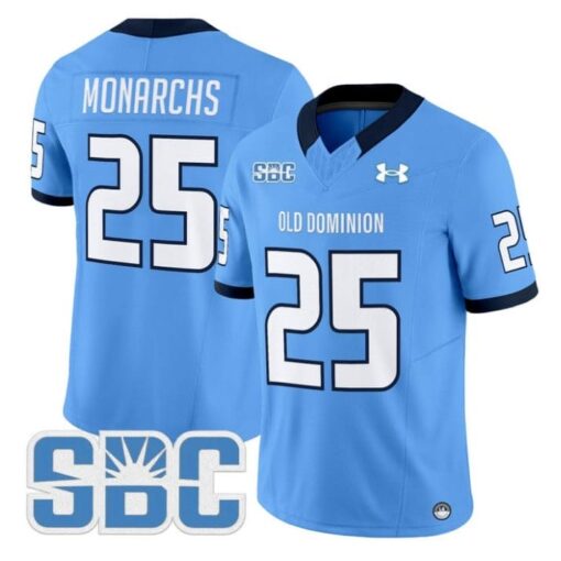 Monarchs Jersey #25 Old Dominion Monarchs 2025 Vapor Limited Stitched BLue