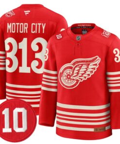 Motor City Jersey 313 Red Wings 10 Alex Delvecchio Honoring Centennial Season