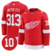 Motor City Jersey 313 Red Wings 10 Alex Delvecchio Honoring Red