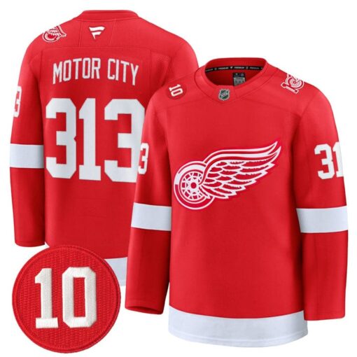 Motor City Jersey #313 Detroit Red Wings #10 Alex Delvecchio Honoring Stitched