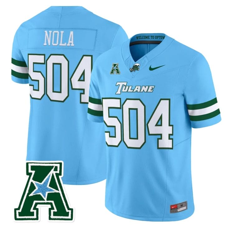 NOLA Jersey #504 Tulane Green Wave 2025 Vapor Limited Stitched - Image 2