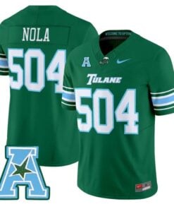 NOLA Jersey 504 Tulane Green Wave 2025 Vapor Limited Stitched Green