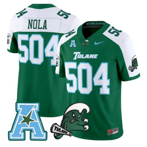 NOLA Jersey #504 Tulane Green Wave 2025 Vapor Limited Stitched - Image 3
