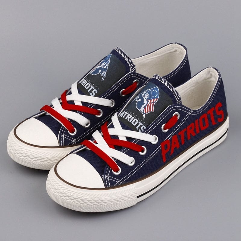 New England Patriots 1 Low Top Canvas Sport Sneakers Shoes For Men Women Fans - Image 3
