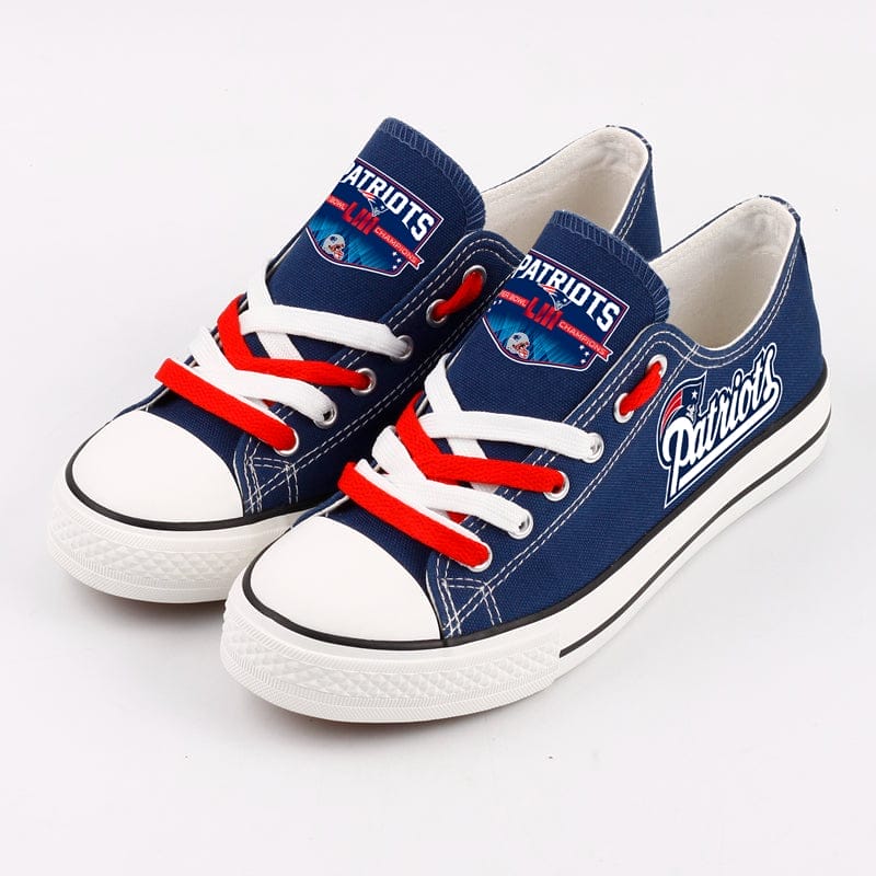 New England Patriots 1 Low Top Canvas Sport Sneakers Shoes For Men Women Fans - Image 5