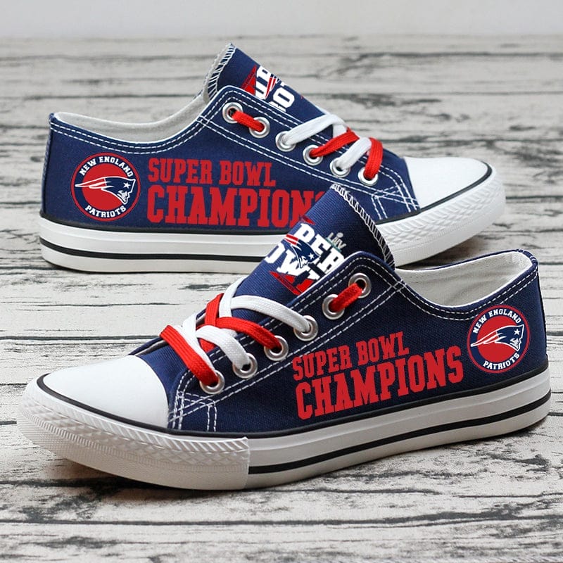New England Patriots Low Top Canvas Sport Sneakers Shoes For Men Women Fans - Image 2