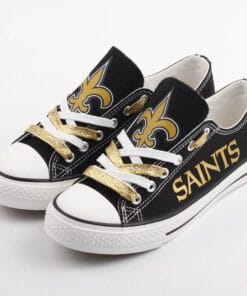 New Orleans Saints Limited Print NFL Students Low Top Canvas Shoes Sport Sneakers 2 9c789f62 c7bb 4d25 84ce a7ce3ac982fc