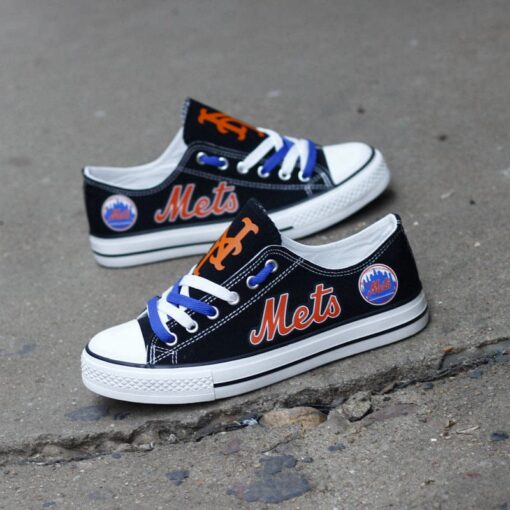 New York Mets Limited Print Low Top Canvas Shoes Sport Sneakers For Men Women Fans