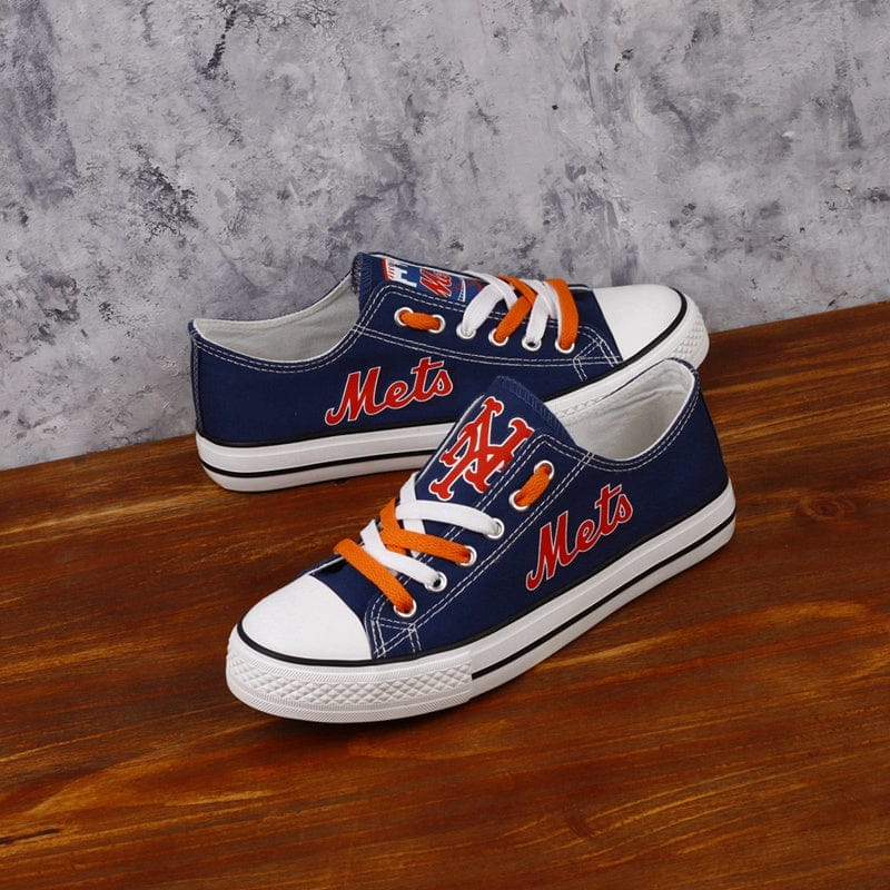New York Mets Limited Print Low Top Canvas Shoes Sport Sneakers For Men Women Fans