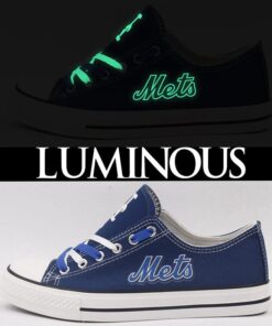 New York Mets Limited Print MLB Students Low Top Canvas Shoes Sport Sneakers 3