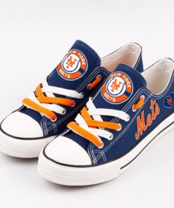 New York Mets Limited Print MLB Students Low Top Canvas Shoes Sport Sneakers 4