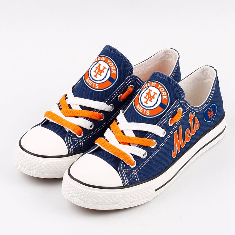 New York Mets Limited Print Low Top Canvas Shoes Sport Sneakers For Men Women Fans - Image 3